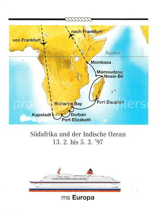 Schiffe Ships Navires MS Europa Südafrika Indischer Ozean