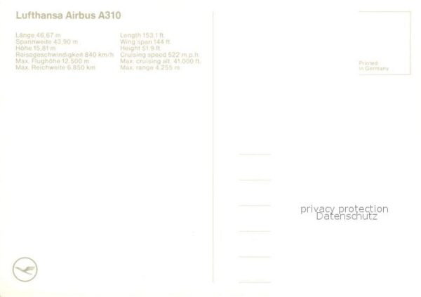 Lufthansa Airbus A310 – Bild 2