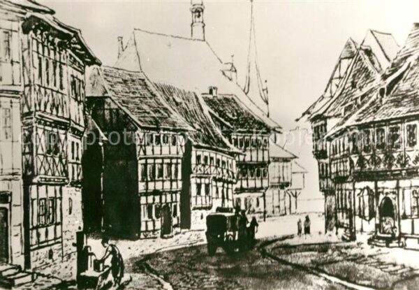 Kuenstlerkarte G. H. Crola Wernigerode Untere Marktstr