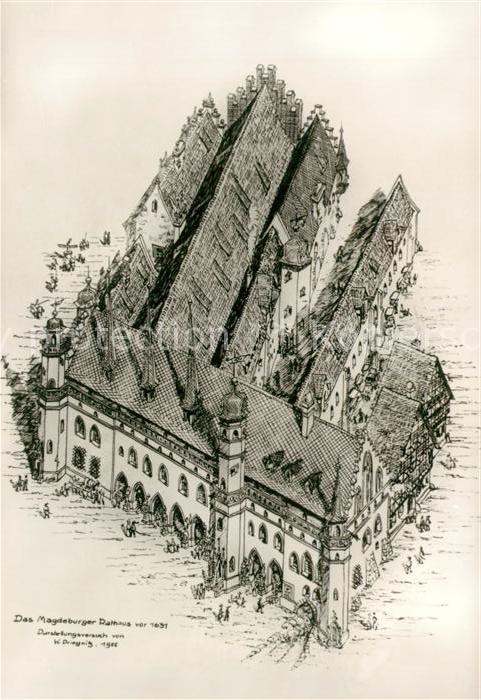 Kuenstlerkarte Werner Priegnitz Rekonstrution Rathaus