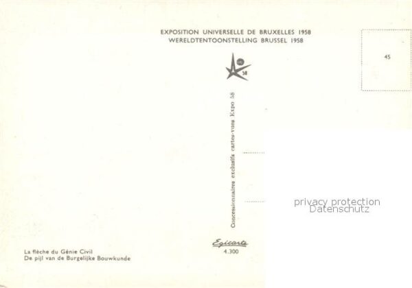 Exposition Universelle Bruxelles 1958 Fleche du Genie Civil – Bild 2