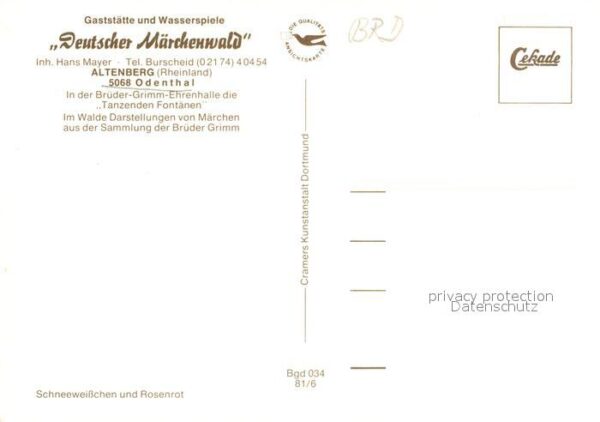 Altenberg Rheinland Gaststätte Deutscher Märchenwald – Bild 2