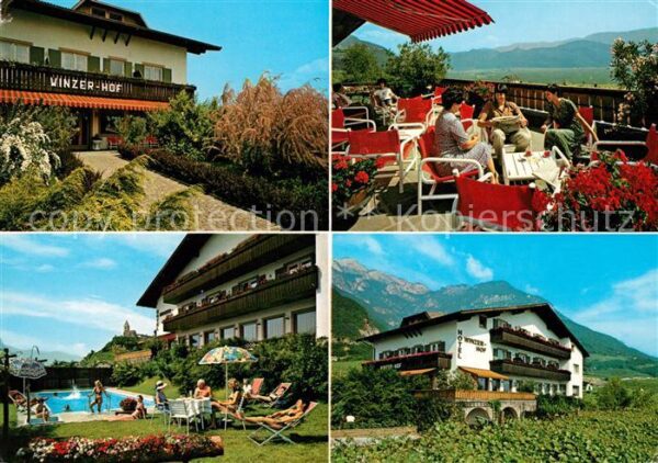 Tramin Weinstrasse  Hotel Winzerhof Terrasse Schwimmbad