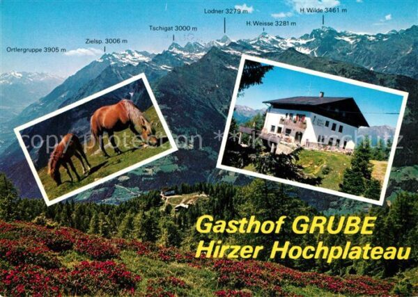 Schenna Meran Gasthof Grube mit Hirzer Hochplateau un