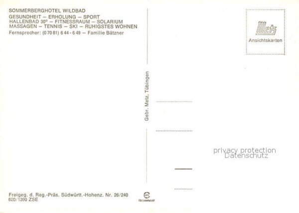 Wildbad Schwarzwald Fliegeraufnahme Sommerberghotel Wildbad – Bild 2
