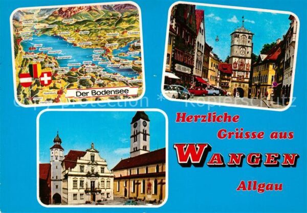 Wangen Allgaeu Bodenseekarte Stadttor Rathaus