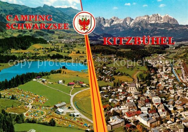Kitzbuehel Tirol Camping Schwarzsee Fliegeraufnahme