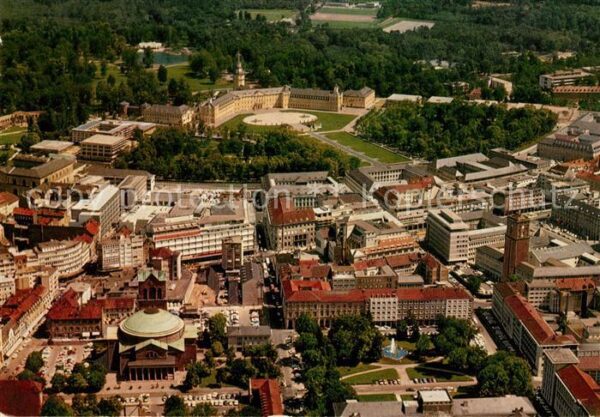 Karlsruhe Baden Fliegeraufnahme mit Schloss