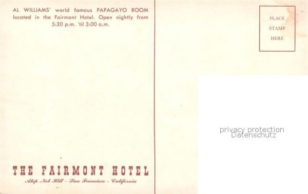 San Francisco California The Fairmont Hotel Al Williams Papagayo – Bild 2