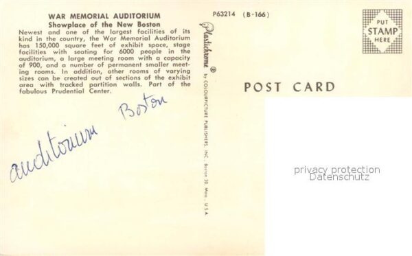 Boston Massachusetts War Memorial Auditorium – Bild 2