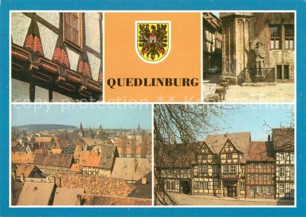 Quedlinburg Stieg Roland am Rathaus Burgbergblick S