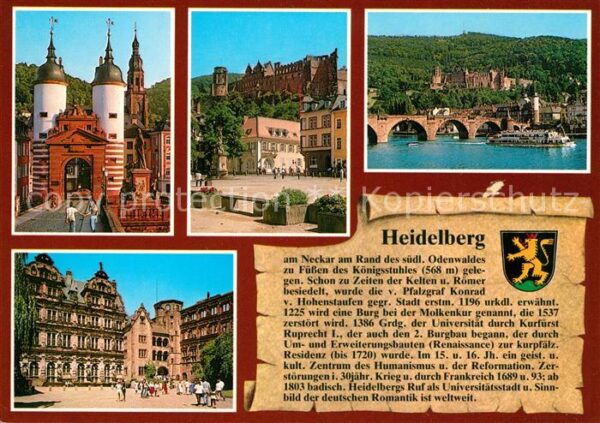 Heidelberg Neckar Brückentor Kornmarkt mit Schloss Alte B