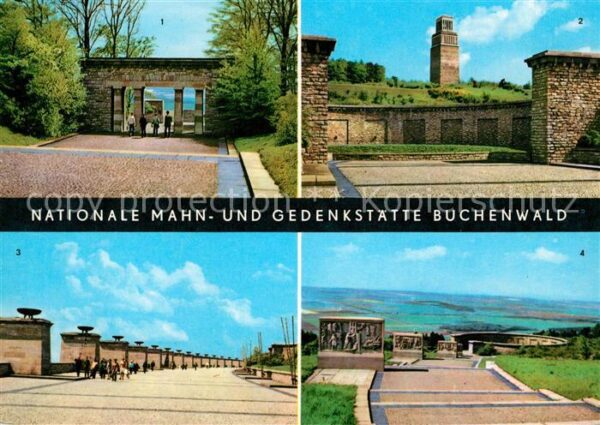 Buchenwald Weimar Eingangstor mit Stelenweg Ringgrab 2 mi