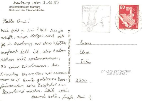 Marburg Lahn Blick von der Elisabethkirche – Bild 2