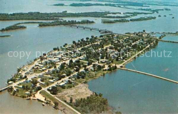 Sabula Iowas Island City Air view
