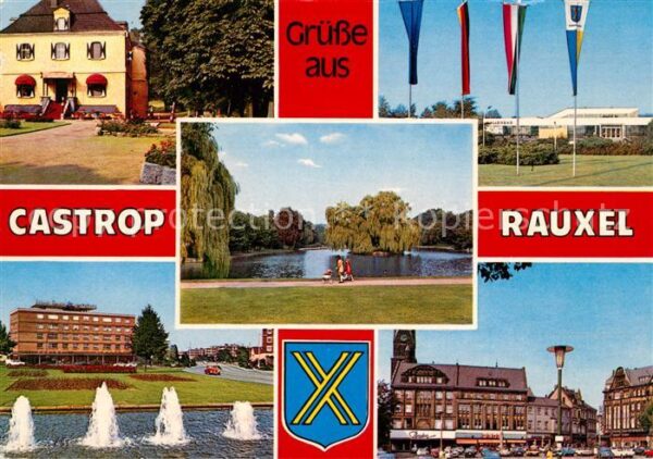 Castrop-Rauxel Teilansichten Wasserspiele Teich Marktp