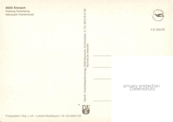 Kronach Oberfranken Veste Rosenberg Fliegeraufnahme – Bild 2