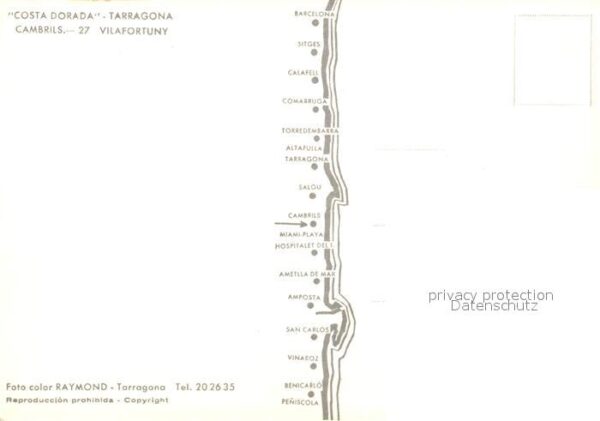 Vilafortuny Cambrils Fliegeraufnahme Uferstrasse Strand – Bild 2