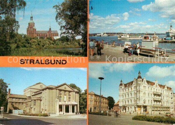Stralsund Mecklenburg Vorpommern Marienkirche Hafen Theater Olaf Palme P