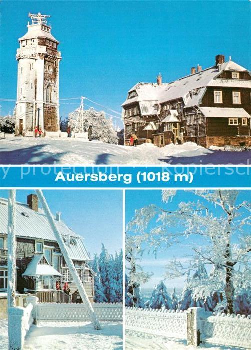 Auersberg Wildenthal Aussichtsturm Berghotel Winterlandschaf