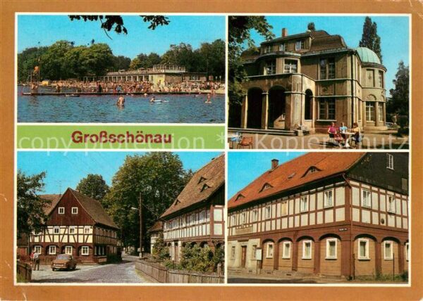 Grossschoenau Sachsen Badestrand Teilansichten Gebäude Fachwe