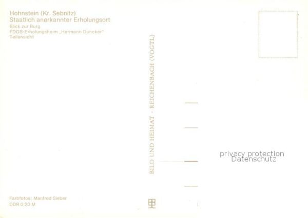 Hohnstein Saechsische Schweiz Burg FDGB Erholungsheim Hermann Duncker – Bild 2