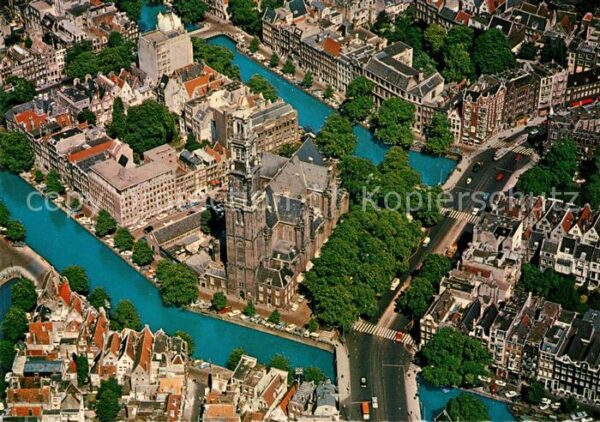 Amsterdam Niederlande Fliegeraufnahme Westerkerk