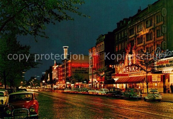 St Pauli Reeperbahn bei Nacht