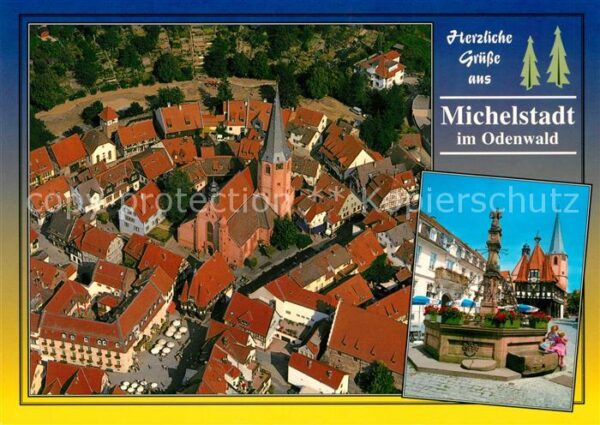 Michelstadt Fliegeraufnahme Brunnen