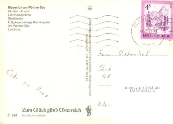 Klagenfurt Woerthersee Lindenwurmdenkmal Stadttheater Fussgäng – Bild 2