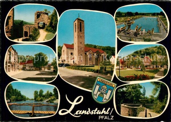 Landstuhl Burgruine Strassenpartie Brücke Kirche