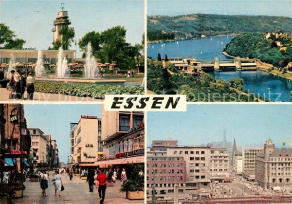 Essen Ruhr Grugapark Schleuse Fussgängerzone Markt