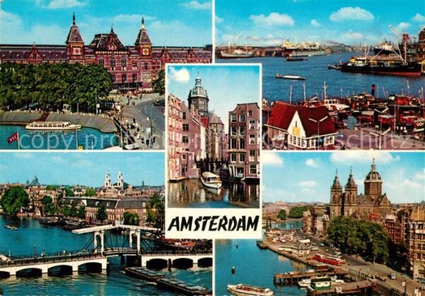 Amsterdam Niederlande Palast Hafen Ziehbrücke Kirche