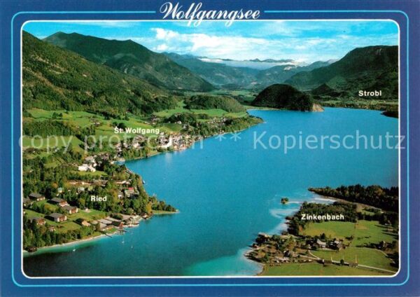 St Wolfgang Wolfgangsee mit Strobl und Zinkenbach Fliegeraufnah