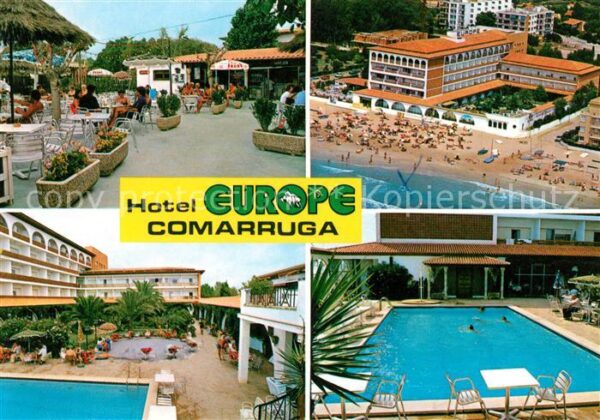 Comarruga Hotel Europe Fliegeraufnahme Swimmingpo