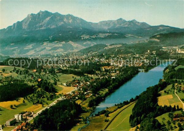 Rotsee mit Luzern und Pilatus FDGB Erholungshe