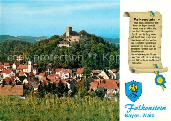 Falkenstein Oberpfalz Ansicht mit Burg Luftkurort Bayerischer