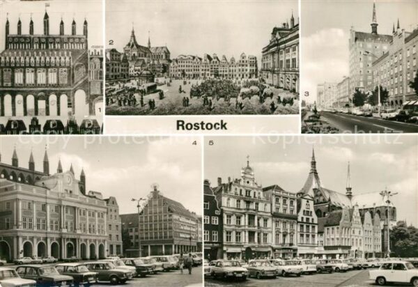 Rostock Radt Haus Neuer Markt Lithografie Lange