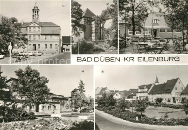 Bad Dueben Markt mit Rathaus Burg Düben Kulturhaus