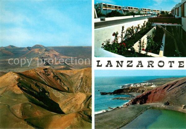 Lanzarote Kanarische Inseln Panorama Bungalows Küste