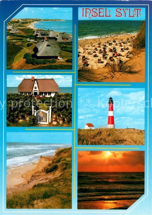 Insel Sylt Strandpartien Inselhaus Leuchtturm Stei
