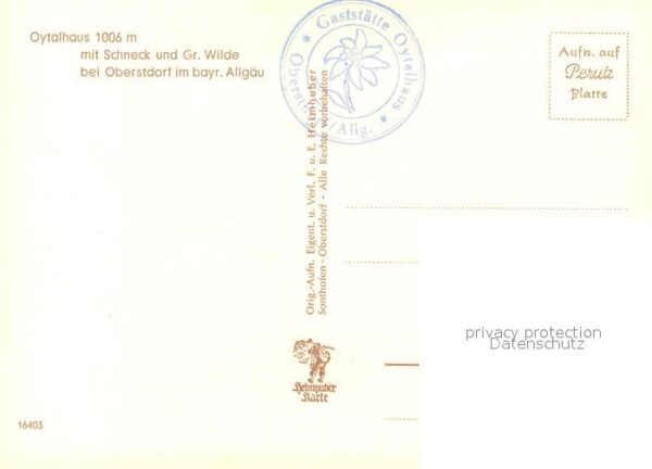 Oberstdorf Gaststätte Oytalhaus Schneck Gr. Wilde – Bild 2