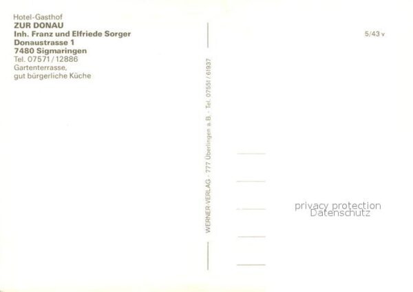 Sigmaringen Hotel Gasthaus Zur Donau – Bild 2