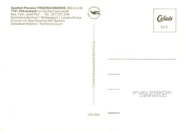 Voehrenbach Gasthaus Pension Friedrichshöhe – Bild 2