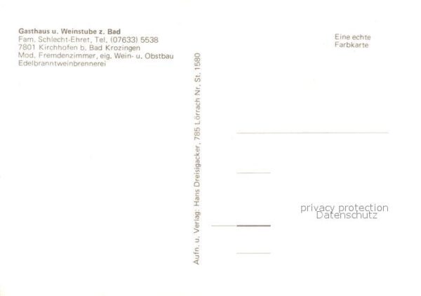 Kirchhofen Breisgau Gasthaus und Weinstube zum Bad – Bild 2