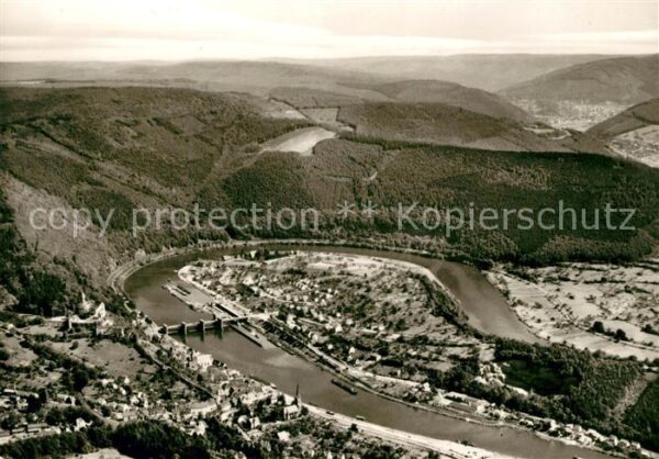 Hirschhorn Neckar Fliegeraufnahme mit Neckarschleife