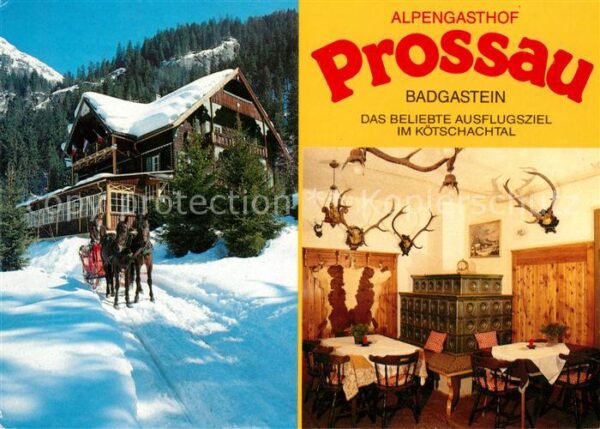 Badgastein Alpengasthof Prossau Pferdeschlitten Ga
