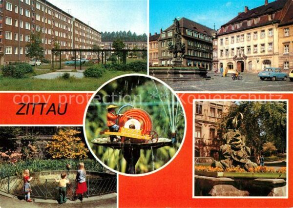 Zittau Herkulesbrunnen Aug Bebel Platz Schleif