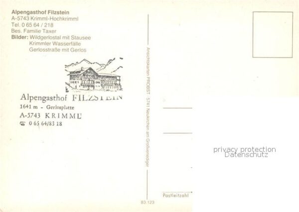 Krimml Alpengasthof Filzstein – Bild 2