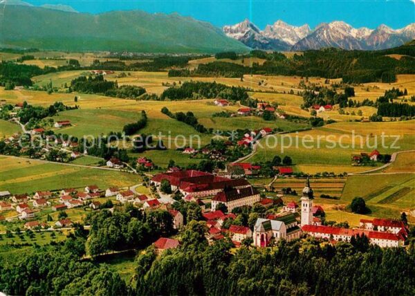 Rottenbuch Oberbayern Fliegeraufnahme Tiroler Allgäuer Alpen